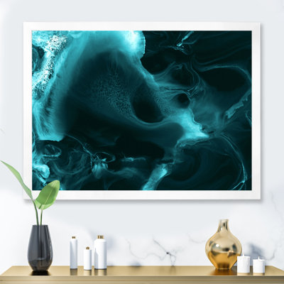 Turquoise nuage liquide I - peinture sur toile