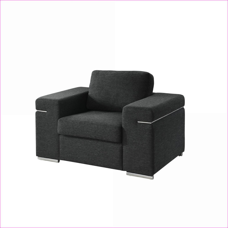 Chaise avec accoudoirs en tissu gris clair Gianna, Gris