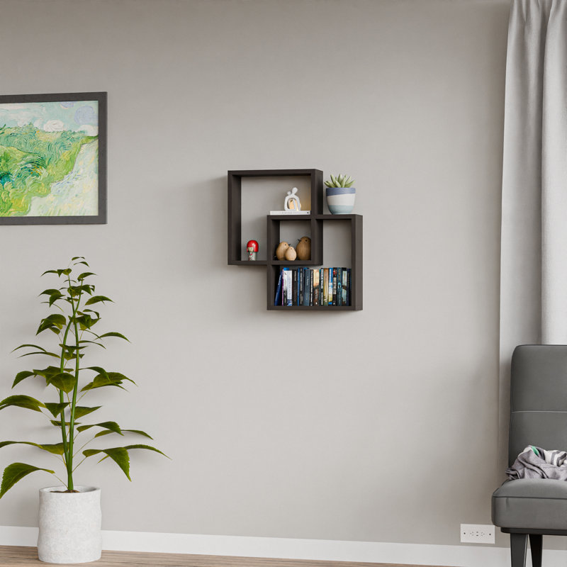 Tablette de rangement décorative en bois massif Kubby 11.1, Brun