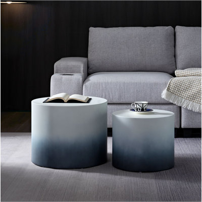 Panneau de fibres à densité moyenne avec placage de frêne / chêne / placage de noyer / table basse / table de bout / table gigogne de 2 pour le salon, le bureau, la chambre à coucher