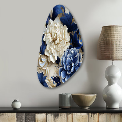 Genola - Floral Fall Shape Asymmetric Metal Wall Art