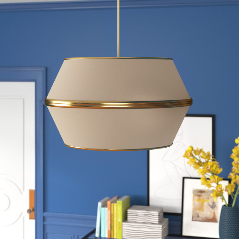 Luminaire suspendu géométrique 1 lumière Breccan, Beige