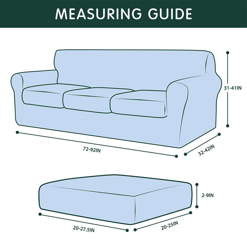 Housse moelleuse pour canapé, Mélange de polyester vert pois