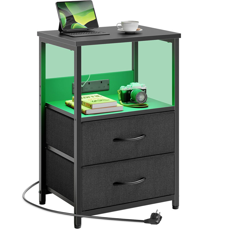 40cm W Metal Bedside Table