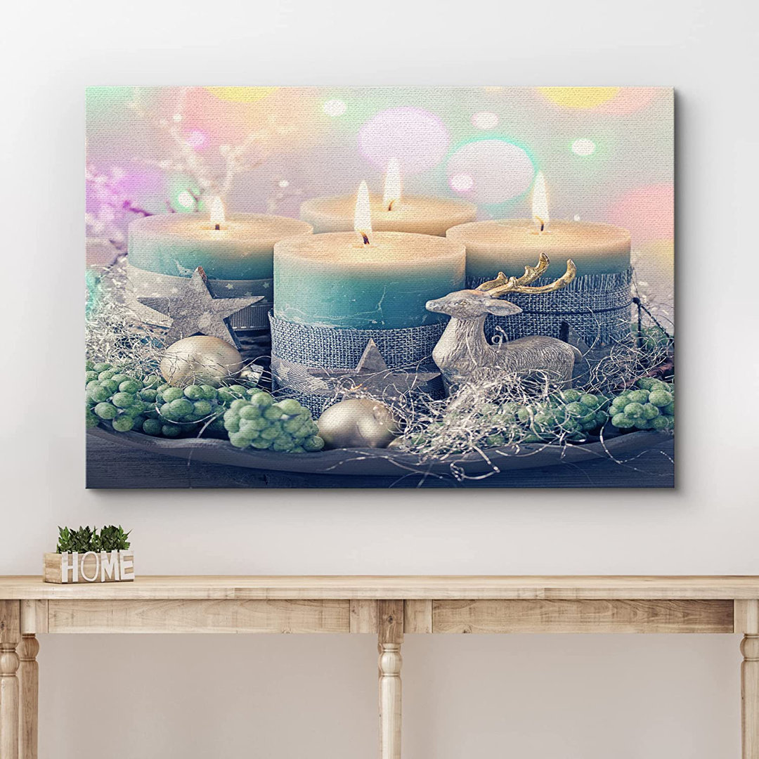 Christmas Holiday Celebration Wrapped Canvas Graphic Art IDEA4WALL 