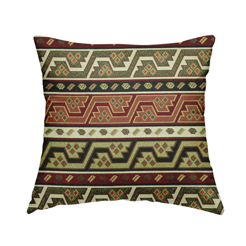 Tiffin Striped Square Cushion, 55cm H x 55cm W x 5cm D, Burgundy/Red