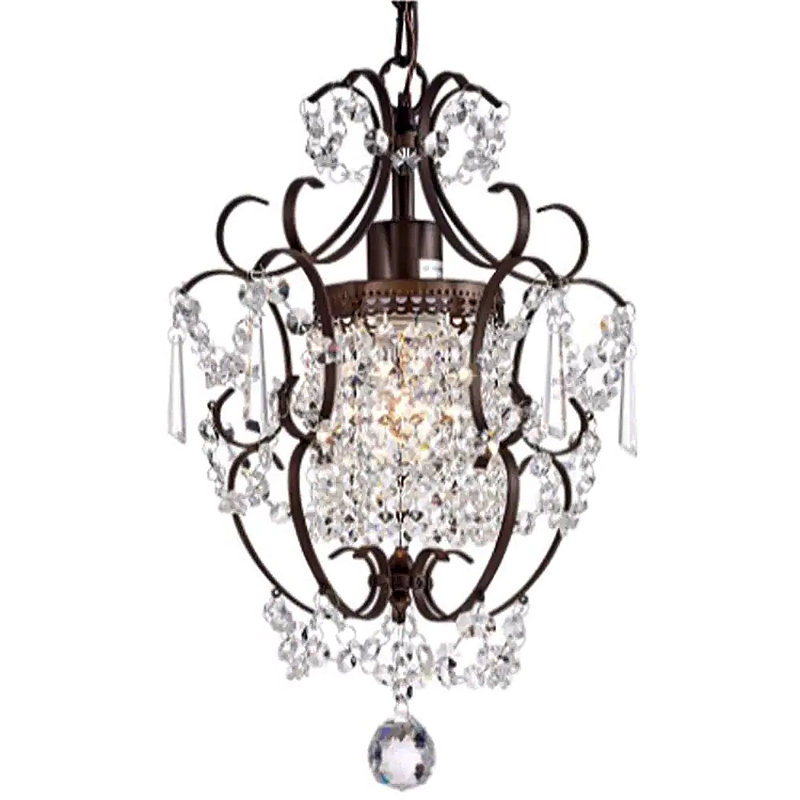 Luminaire suspendu en cristal Connie avec cadre en fer rustique