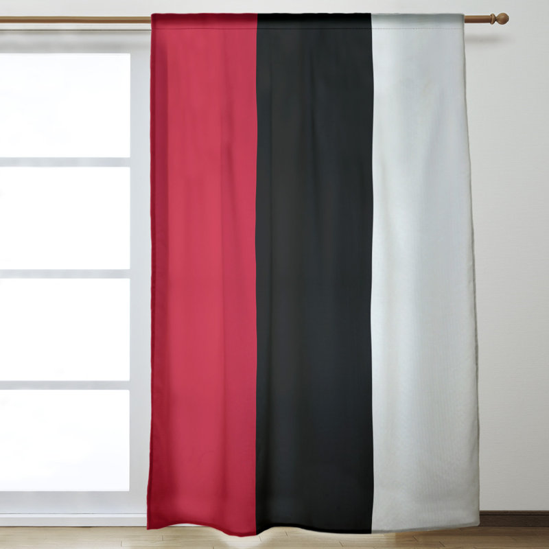 Mississippi Rebellion Sateen Room Darkening Curtain Single Panel, Black.