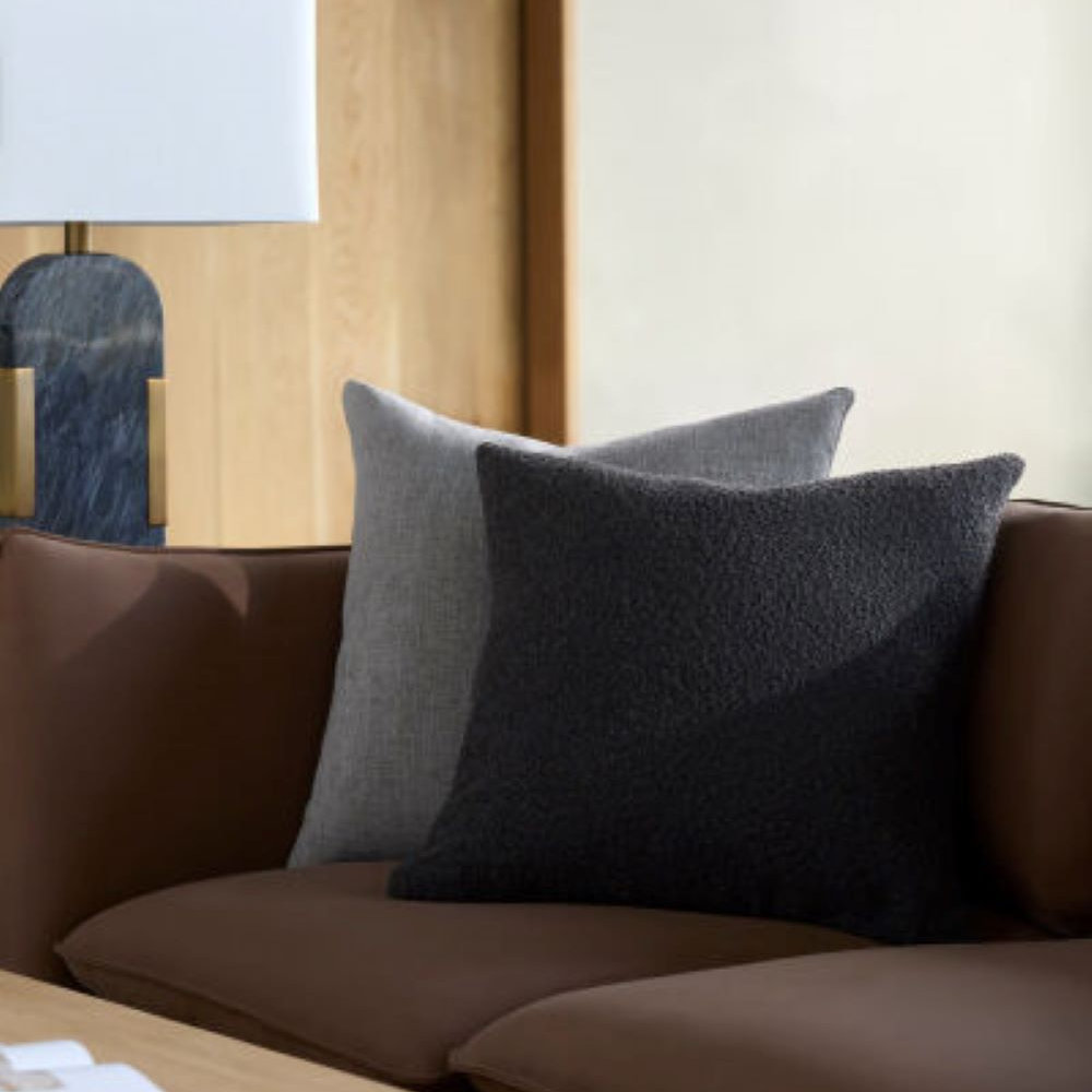 Amalfi Boucle Throw Pillow, 18" x 18", Pillow Cover Only - No Insert, Dark Brown