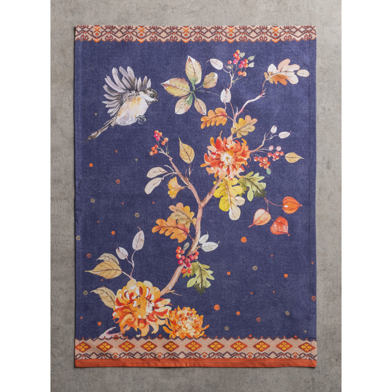 Maison d'Hermine Kelim - Infinity 100% Cotton Kitchen Towel Set 3 - 20" x 27.5", Navy