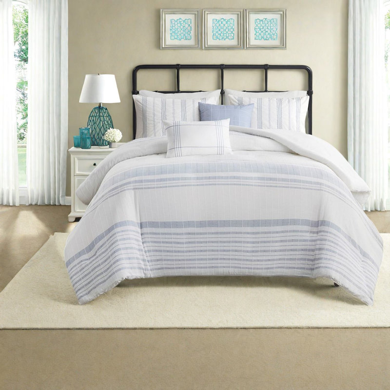 Ensemble de literie, lit double en jacquard de coton