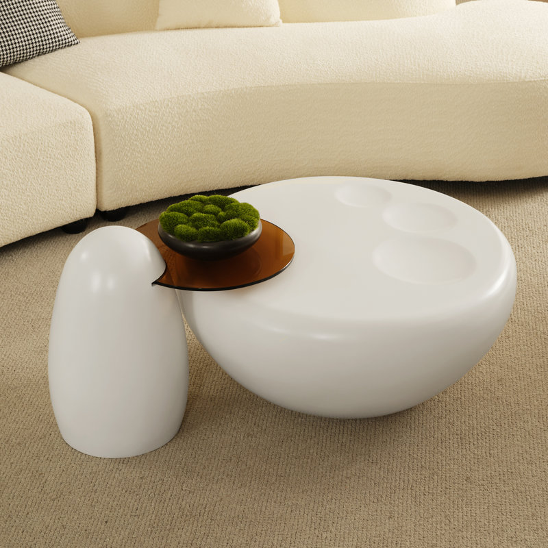 Ensemble de tables basses gigognes blanches