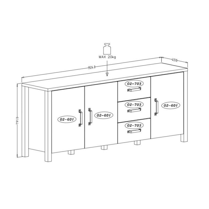 192.4cm Sideboard