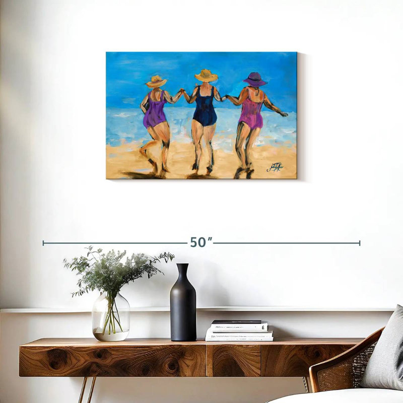 Mesdames Leisha sur la plage II, H 20 po x l 30 po