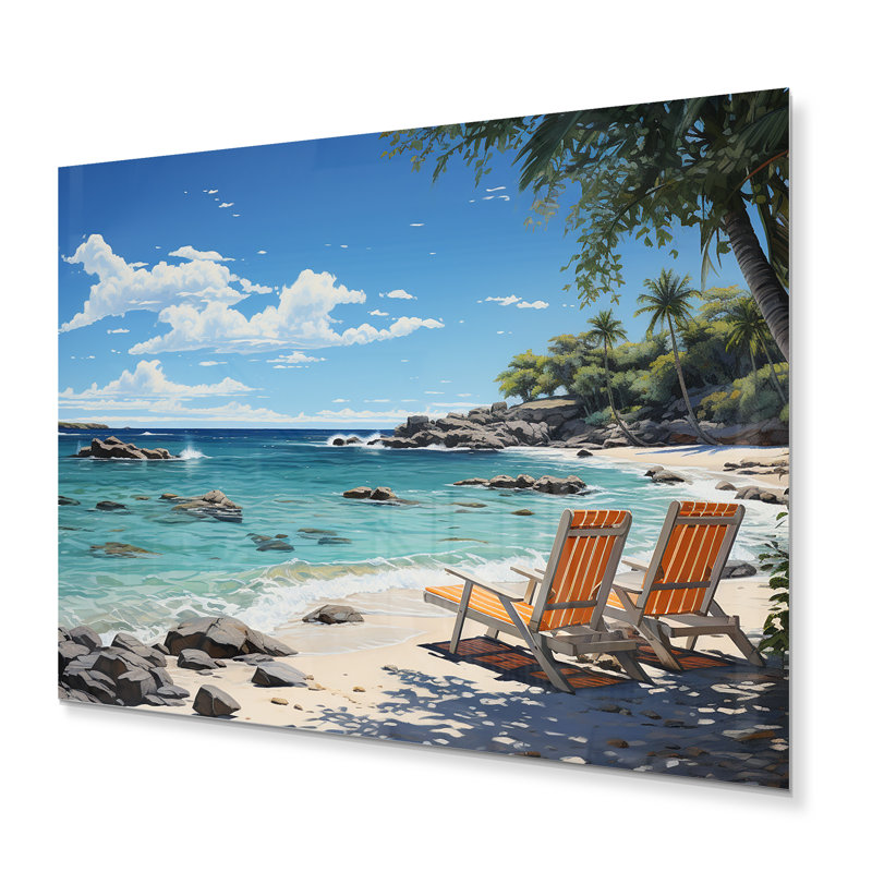 Beach Tropical Dream I - Nautique et plage, art mural en métal, H 12 po x l 20 po x P 1 po