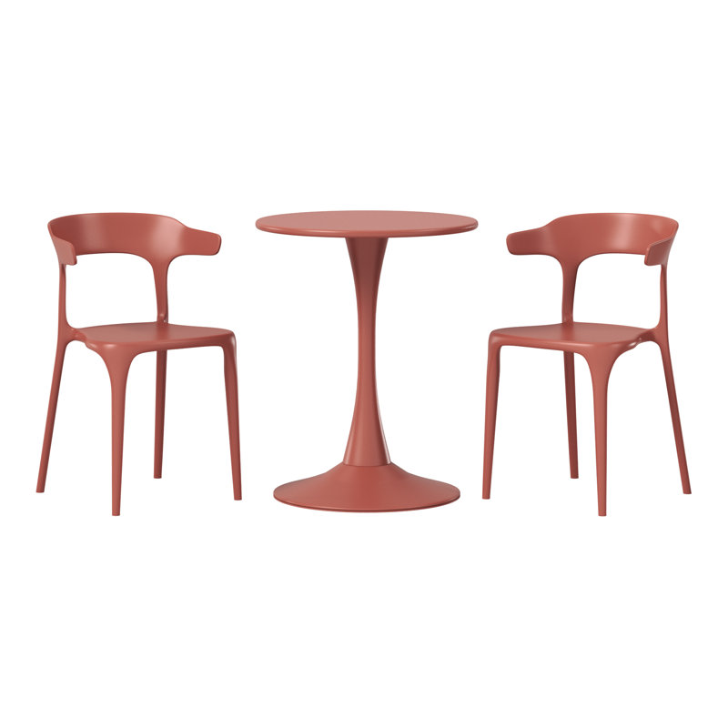 Ensemble repas extérieur 2 personnes, Rouge