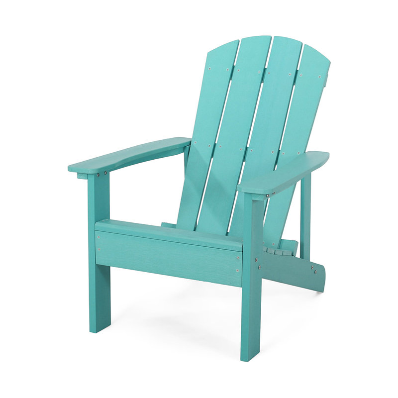 Chaise Adirondack en bois massif Fowlerville, Bleu sarcelle