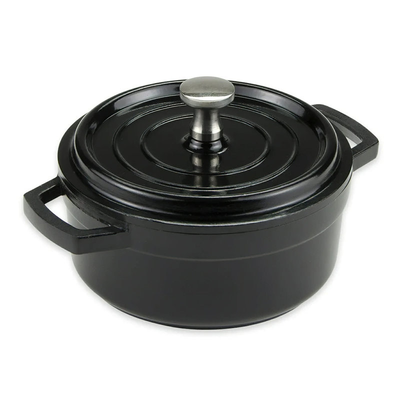 G.E.T. Non-Stick Cast Aluminum Round Dutch Oven, 0.25 Qt., Black