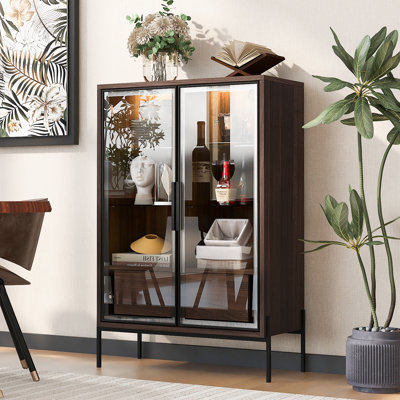 51.2'' Freestanding Display Cabinet With 2 Storage Drawers