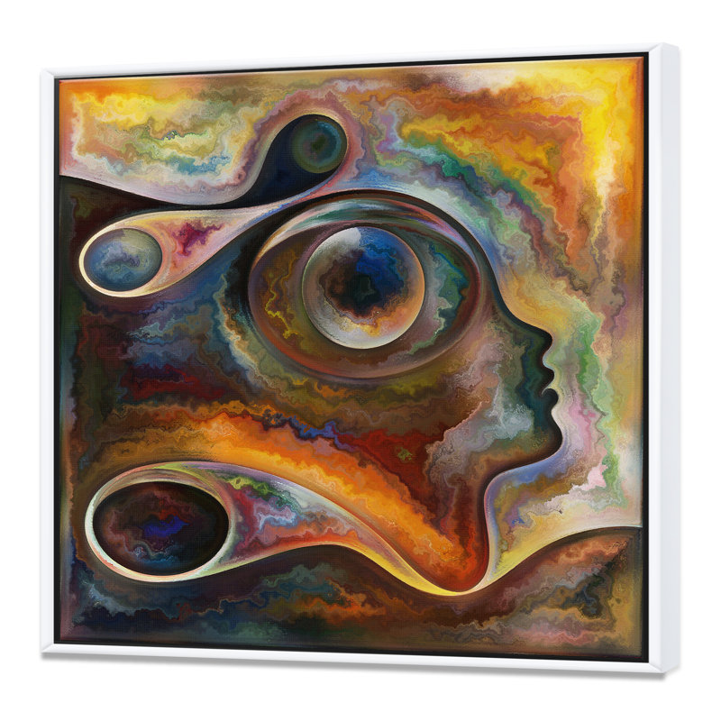 Inner Reality Landscape - reproduction d'art sur toile, H 46 po x l 46 po x P 1,5 po, Toile avec cadre blanc