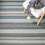 Tapis rayé en laine / coton tissé à la main Bedolla-525613383