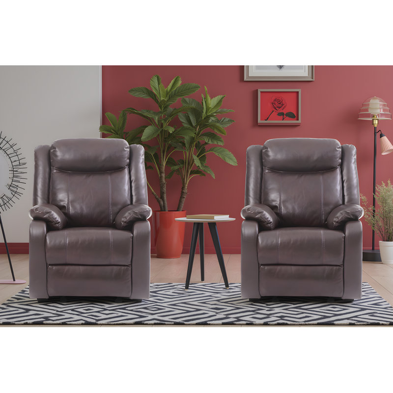 Ensemble de 2 fauteuils inclinables Amadora, Brun foncé