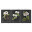 «Dramatic White Flowers I», ensemble de 3 peintures sur toile encadrées-1356238378-1356238377