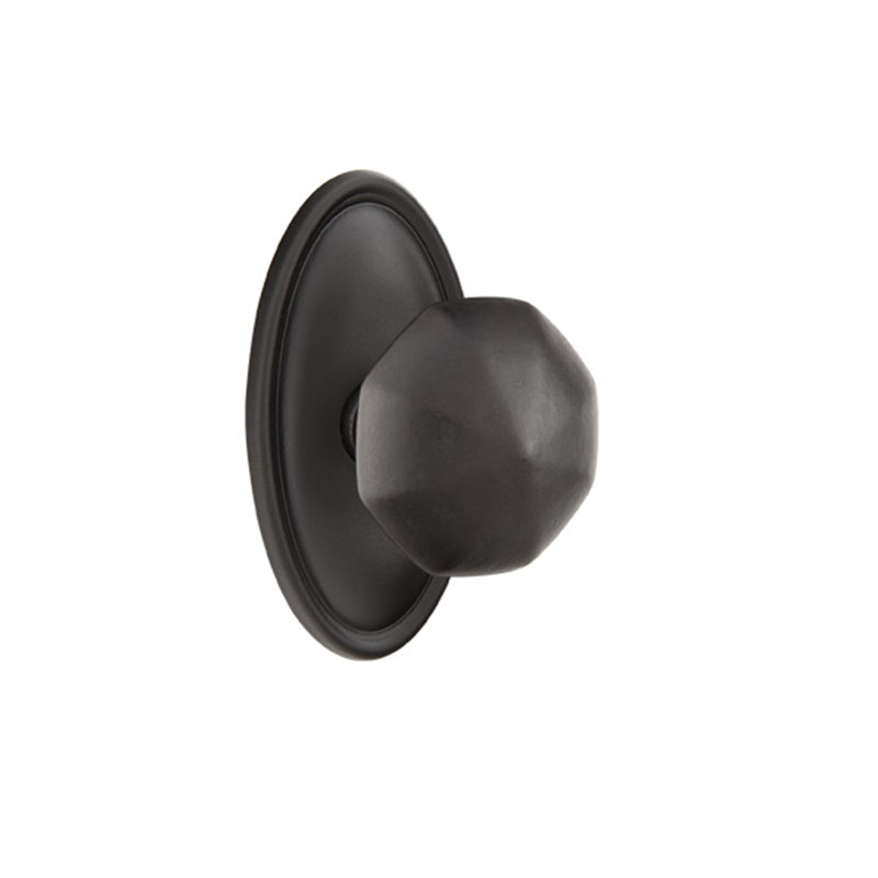 Ensemble de boutons d'intimité avec rosette et octogone # 14 Emtek, Bronze plat noir patiné