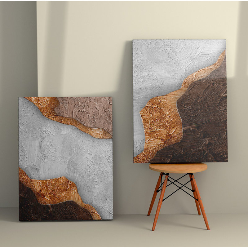 Peinture décorative sur toile (2 pièces), H 19,7 po x l 27,6 po