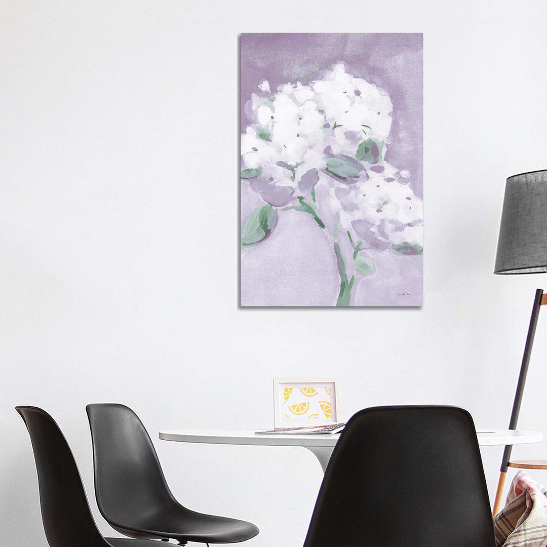 Elegante Hortensie Lila von Katrina Pete - Galerie-verpackte Leinwand Giclée auf Leinwand