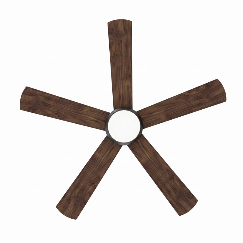 Ventilateur de plafond intelligent 48 po avec ensemble d'éclairage inclus, WiFi / APP / Voix / Télécommande, moteur à courant continu réversible à 5 pales et à faible bruit à 5 pales