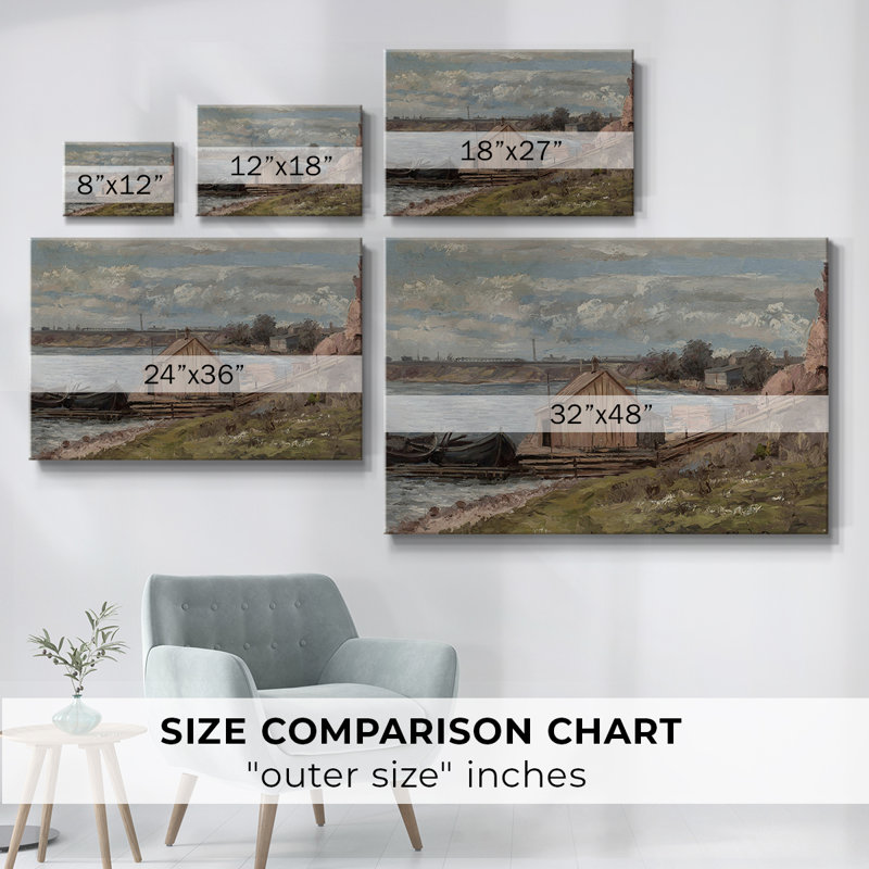 Paysage rétro - CCCLVII, Toile tendue, H 13 po x l 19 po x P 1,5 po