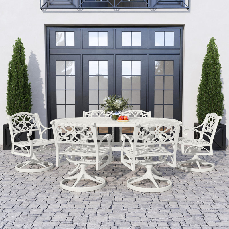 Ensemble repas 7 pièces Saoirse, Blanc