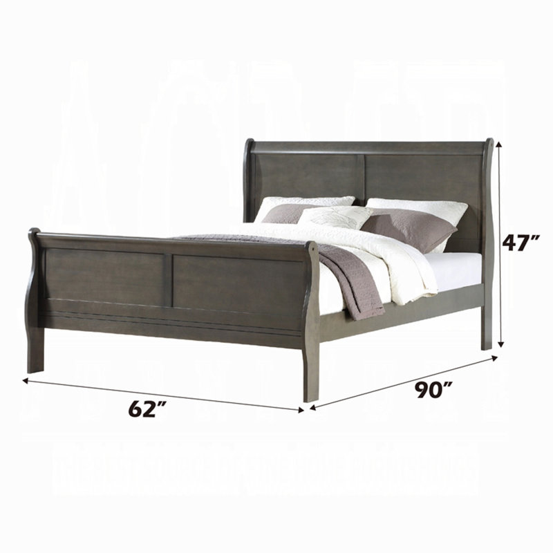 Louis Philippe Bed, Queen, Gray