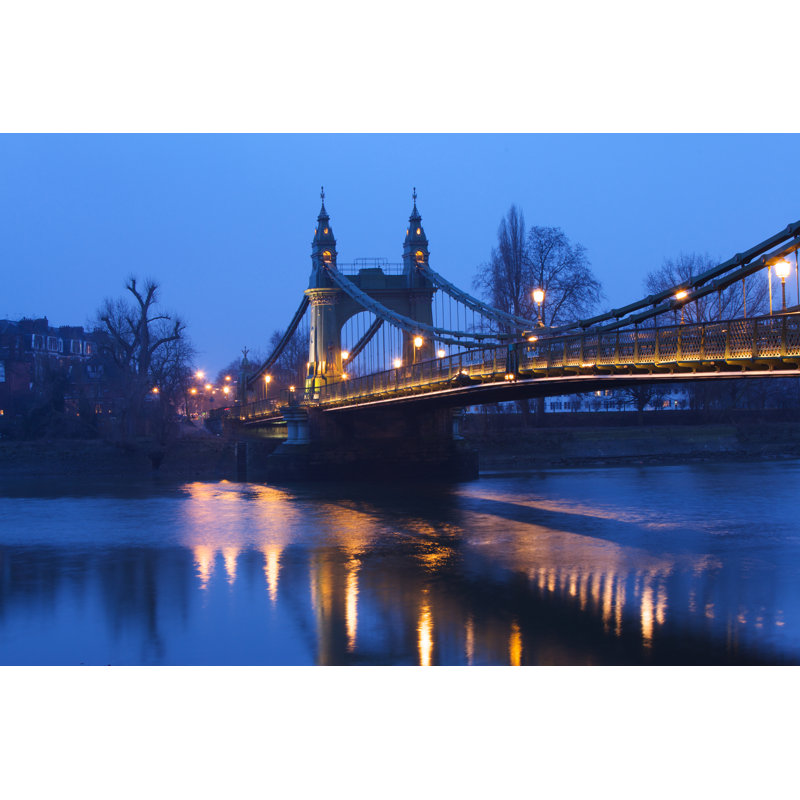 Hammersmith Bridge In The Evening by AndrewMaltzoff - Wrapped Canvas Print, 61cm H x 91cm W