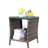 Tempered Glass Top Patio Coffee Table - Brown , Water , Assembly Tools Supplied Outdoor With , Protected, Assemble Kit-1633950468