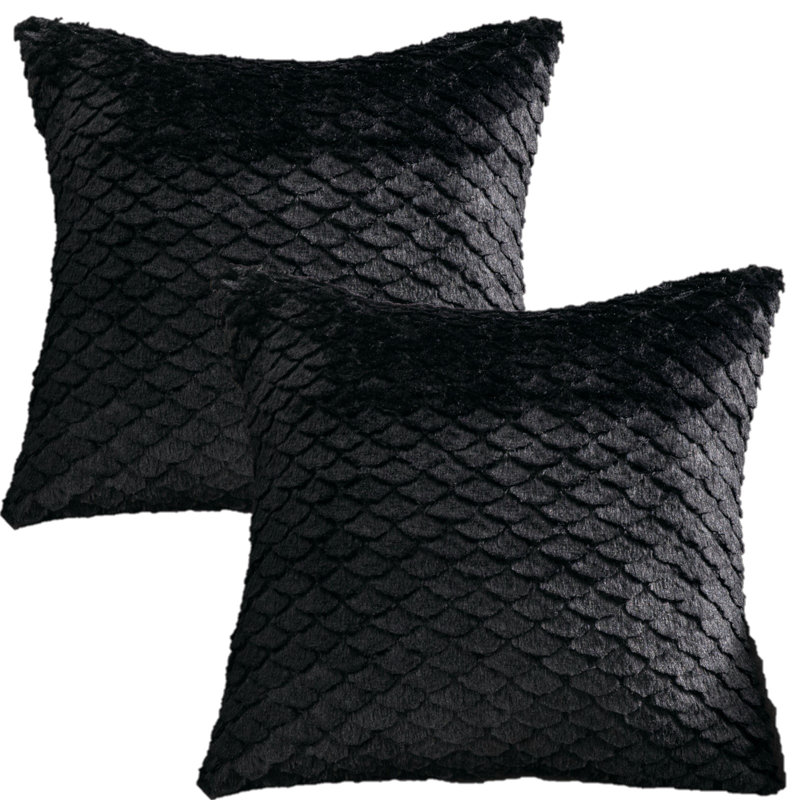  Housse de coussin 18 po, Noir