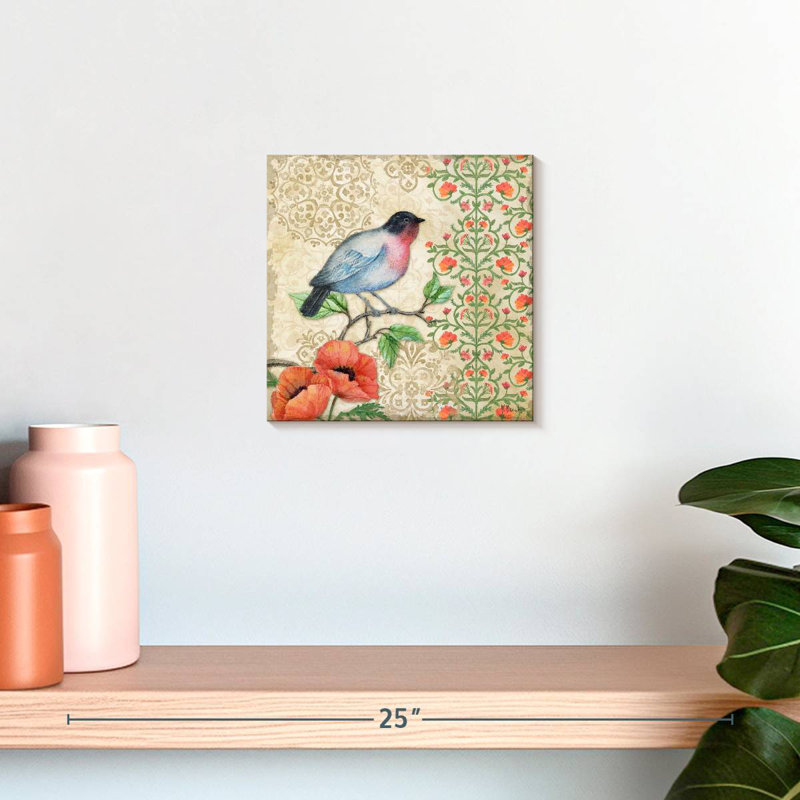 Brampt Blossoming Birds I, 10" H x 10" W