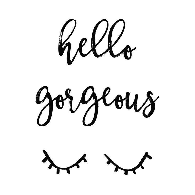 «Eye Lash Gorgeous», art textuel sur toile tendue, H 12 po x l 12 po