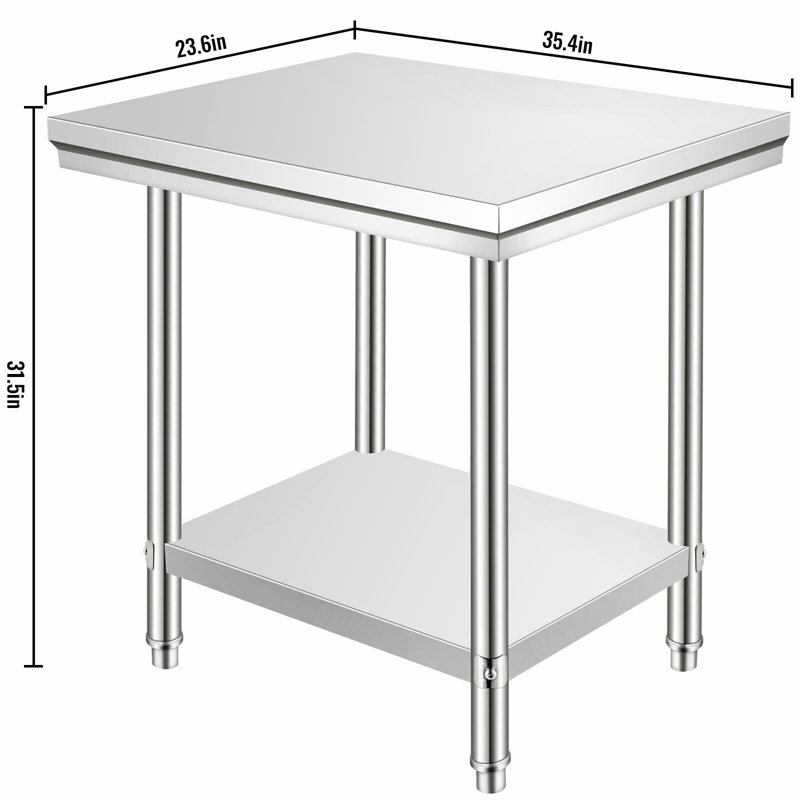 Stainless Steel 24x36x32 Inch Commercial Kitchen Prep Table