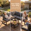 195cm Wide L-Shaped Metal Patio Sectional Set