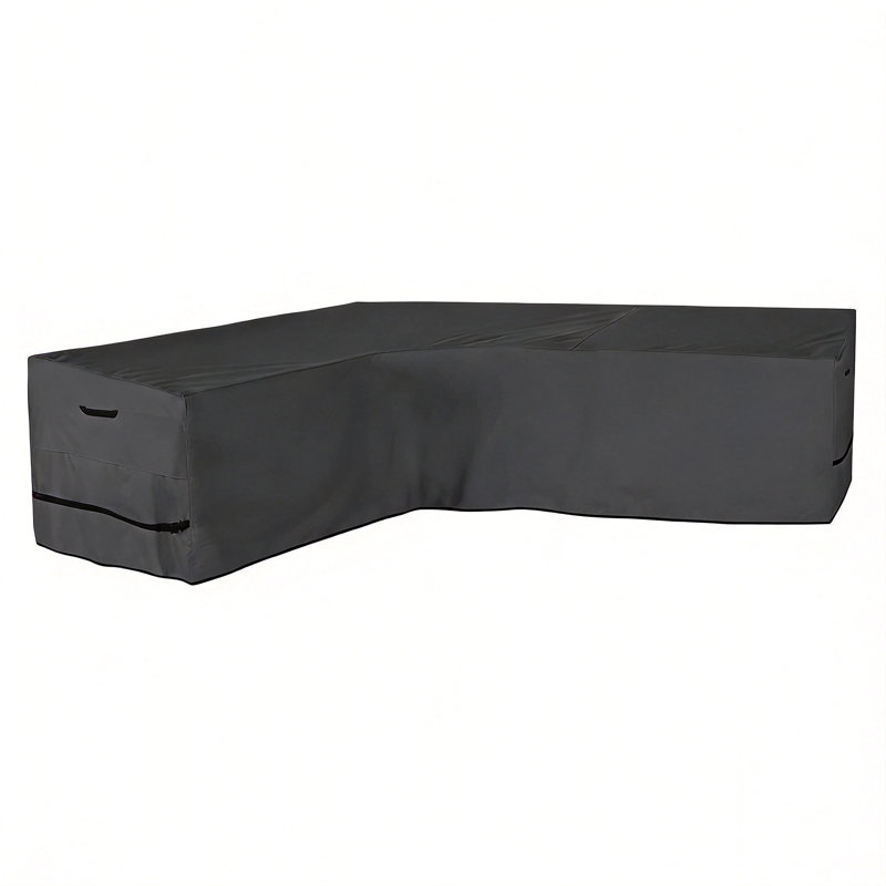 Outdoor L-Shaped Left Facing Sofa Cover Waterproof for 6-Seater Sectional Furniture Couch,(Black )