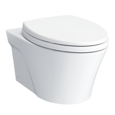 TOTO® AP WASHLET+ Ready Wall-Hung Elongated Toilet Bowl with Skirted Design and CEFIONTECT, Cotton White