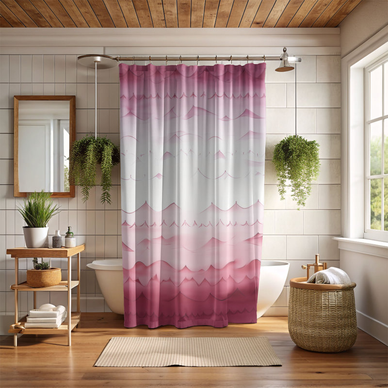 Rideau de douche Pink Tone, H 74 po x l 71 po