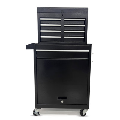 Coffre à outils, armoire de rangement à outils à 5 tiroirs avec emballage amélioré, boîte à outils amovible, chariot à outils en métal pour garage, noir