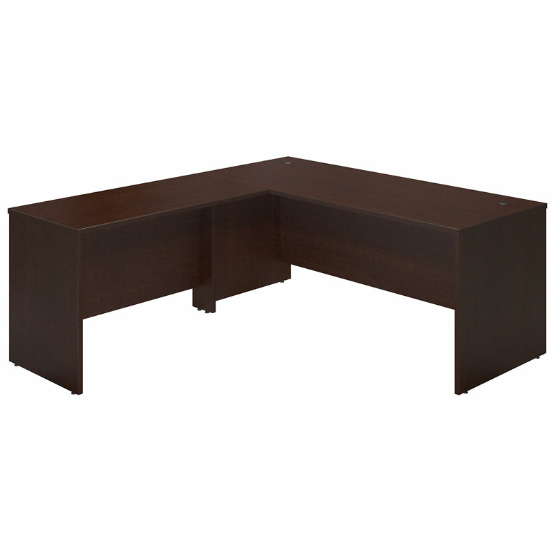Bush Business Furniture Series C Elite Desk Shell with Return, Mocha Cherry, 29.85" H x 76.97" W x 71.02" D
