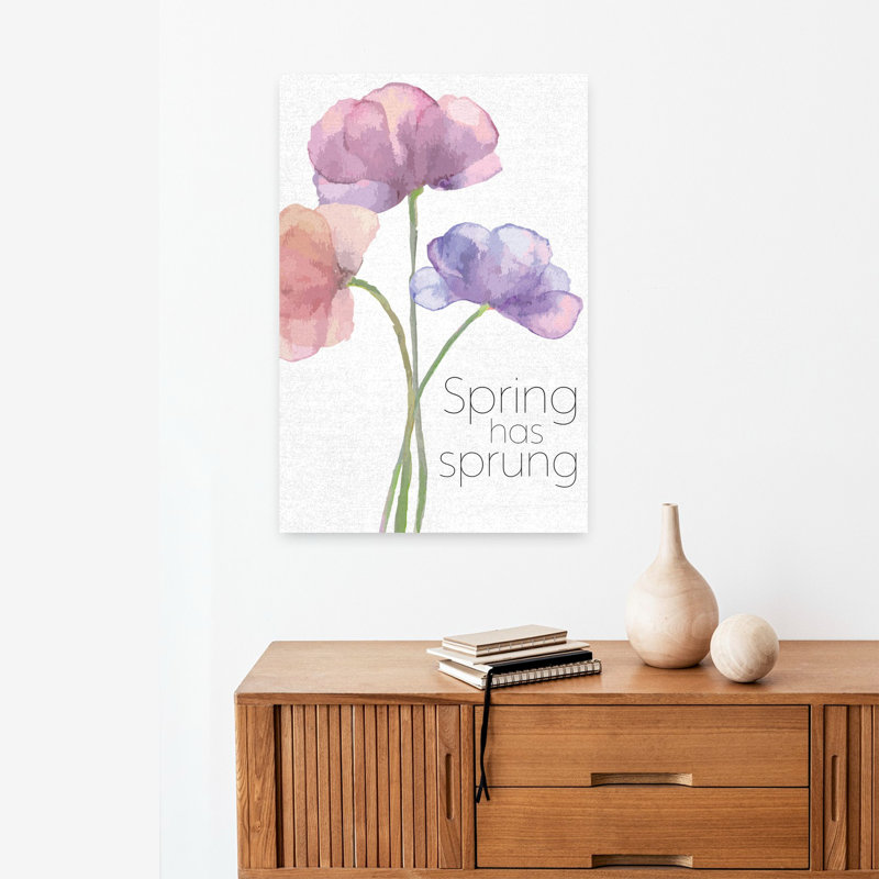 «Spring Has Sprung», art floral printanier contemporain, H 24 po x l 16 po