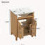 Meuble-lavabo de 61 cm (24 po) avec cadre en bois massif, tiroir rabattable, 2 portes à fermeture douce avec rangement intégré et tablette réglable-287362351
