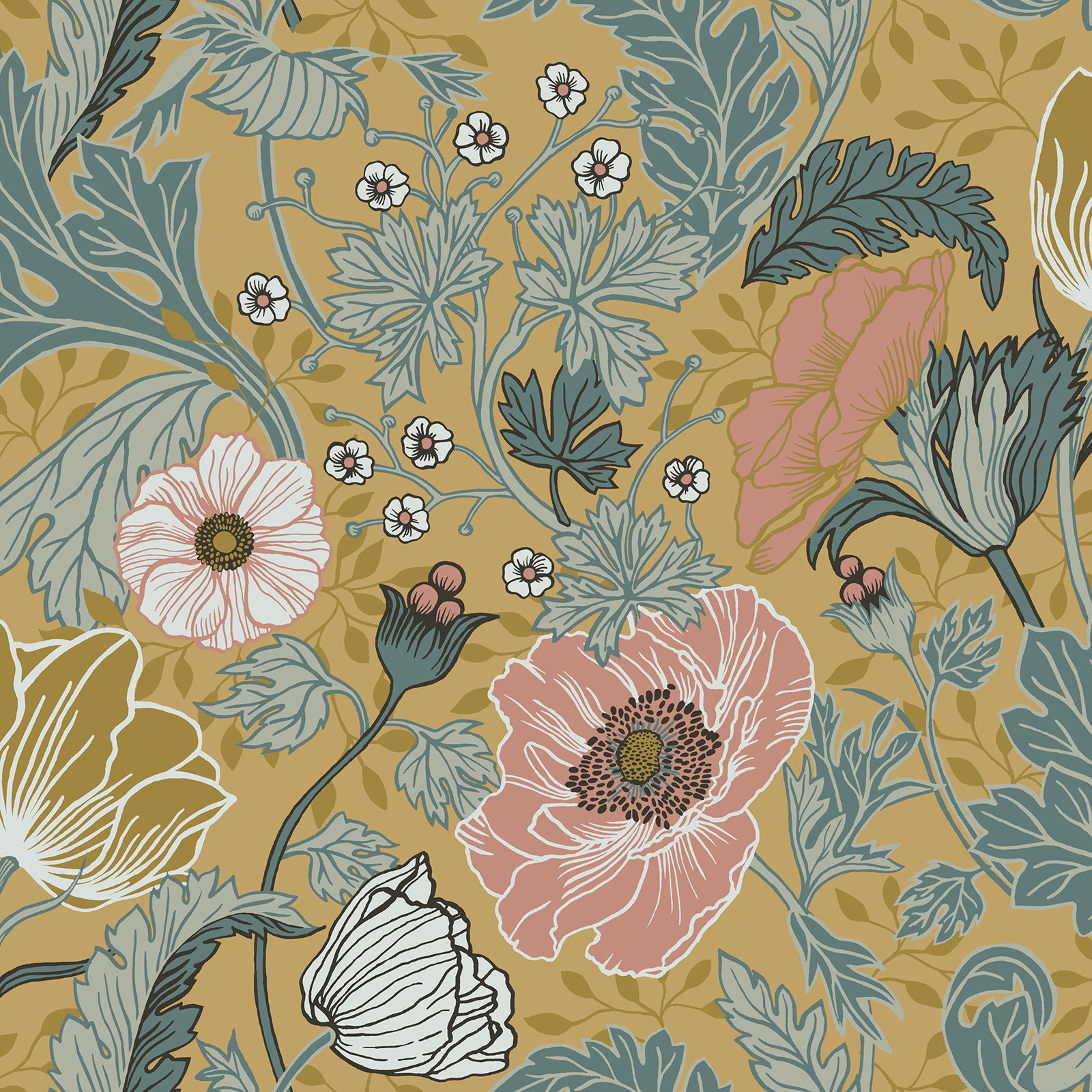 Mackenzie Wallpaper Roll, Mustard