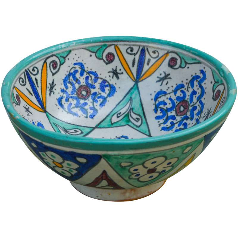 Moorish Handmade Ceramic Decorative Bowl, Green